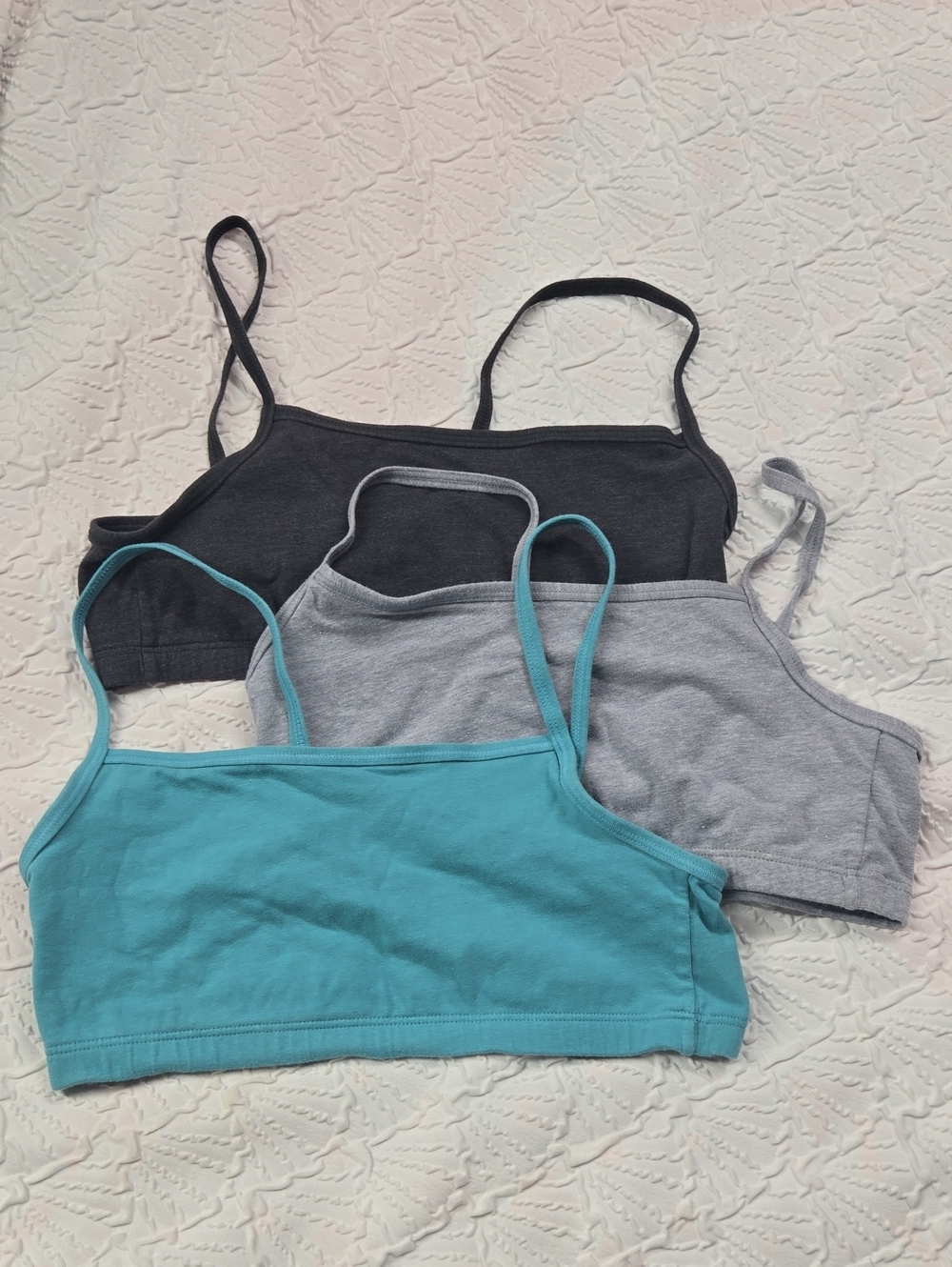 Hanes 3-Pack Cotton Blend Bandeaus - Gray & Teal